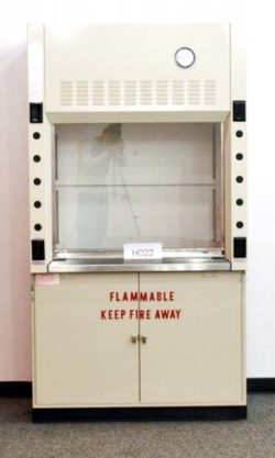 4' New Mott Fume Hood w/ Flammable Storage Cabinet & Epoxy Resin Countertops