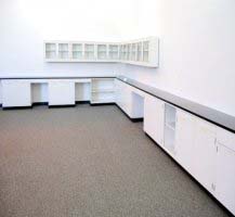 43' Fisher American Lab Cabinets w/ Glass Wall Units