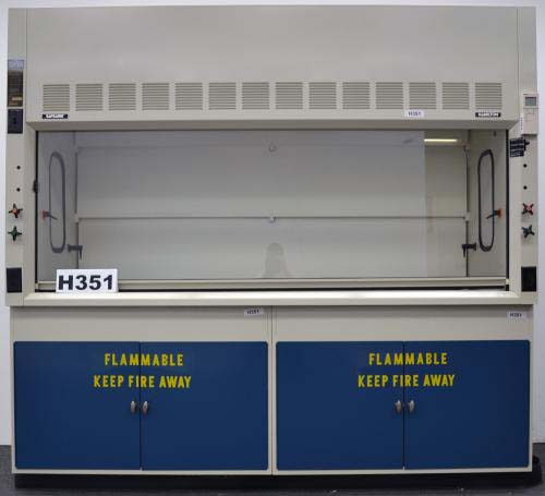 8' Fisher Hamilton SafeAire Fume Hood w/ Flammable Storage Cabinets