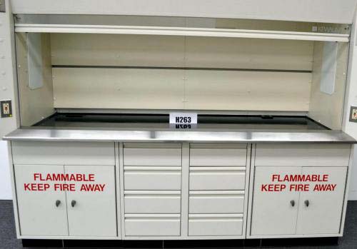 8' Kewaunee Supreme Air Flow Fume Hood w/ Chemical Storage Base Cabinets