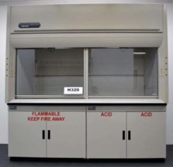 8' Labconco Fume Hood w/ Flammable & Acid Storage Cabinets