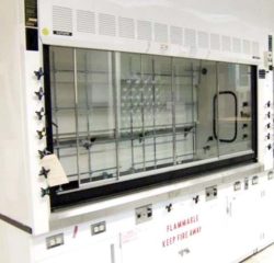 8' Hamilton Safeaire Fume Hood w/ Flammable Cabinets