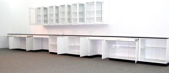 30' Fisher Hamilton Cabinets w/ Glass Wall Units - Image 10