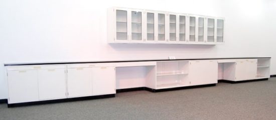30' Fisher Hamilton Cabinets w/ Glass Wall Units - Image 4