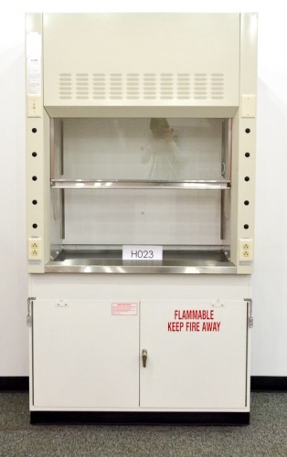 4' Mott Fume Hood w/ Flammable Base Cabinet & Epoxy Top