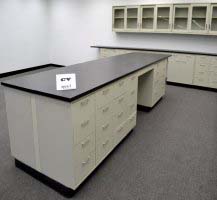 26' Island Laboratory Cabinets Group w/ Industrial Grade Countertops (CV OPEN3)