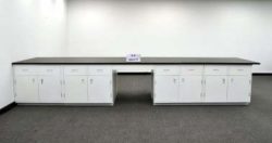 29' Island Base Laboratory Cabinets w/ Industrial Grade Counter Tops (LS OPEN 3)