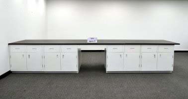 29' Island Base Laboratory Cabinets w/ Industrial Grade Counter Tops (LS OPEN 3)