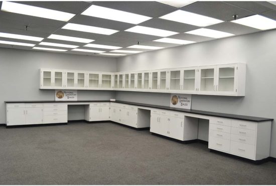 39' Laboratory Cabinets w/ 32' Wall Units Full View