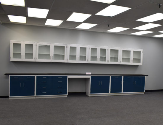 19' Base x 19' Wall Laboratory Cabinets w/ Desks