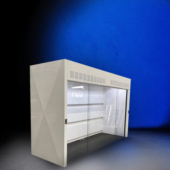 White walk in fume hood