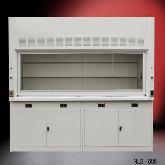 8' Fisher American Fume Hood w/ General Storage Cabinets (NLS-806)