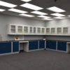 38' Base x 33′ Wall Fisher American Cabinets w/ Sink & Desks