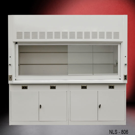 8' Fisher American Fume Hood w/ General Storage Cabinets (NLS-806)