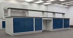 16' x 4' Fisher American Laboratory Island w/ Center Shelf (SLS 017)