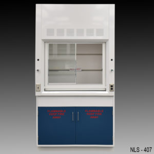 4′ Fisher American Fume Hood w/ Flammable Storage front