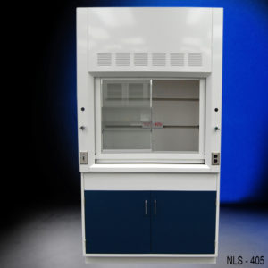 4′ x 4' Fisher American Fume Hood w/ Flammable Storage front