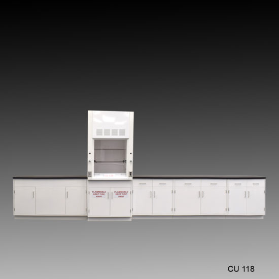 3' Fisher American Fume Hood w/ Flammable Storage & 15' Laboratory Cabinet Group (CU-118)