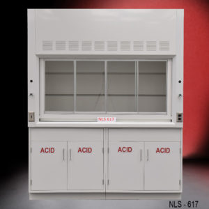 6′ Fisher American Fume Hood w/ Acid Storage view from front