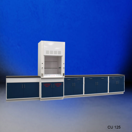 3' Fisher American Fume Hood with Flammable Storage & 14' Laboratory Cabinet Group (CU-125)