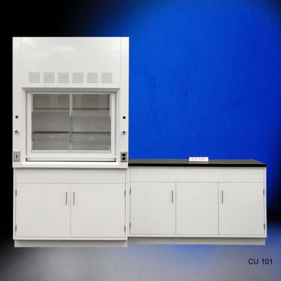 4' Fisher American Fume Hood with General Storage & 5' Laboratory Cabinet Group (CU-101)
