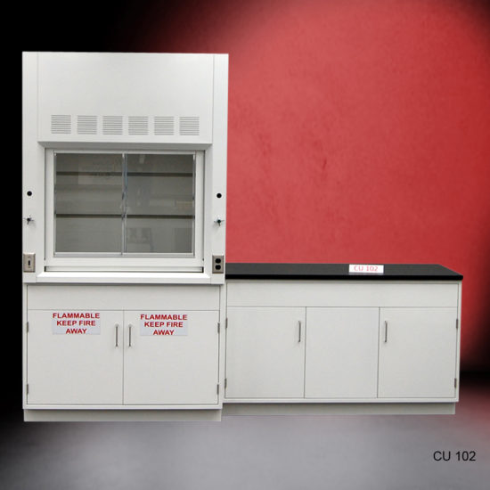 4' Fisher American Fume Hood w/ Flammable Storage & 5' Laboratory Cabinet Group (CU-102)