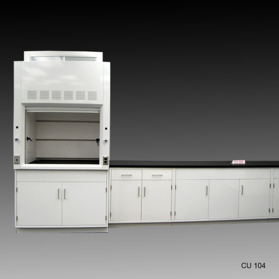 Front of 4' Fisher American Fume Hood w/ 10' Cabinets