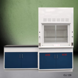 4' Fisher American Fume Hood with ACID Storage and 4' Laboratory Cabinet Group (CU-129)