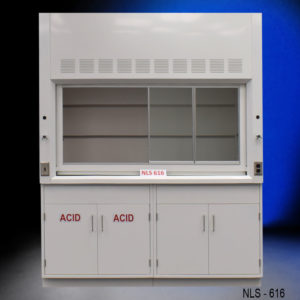 6′ Fisher American Fume Hood w/ Acid & General Storage - front