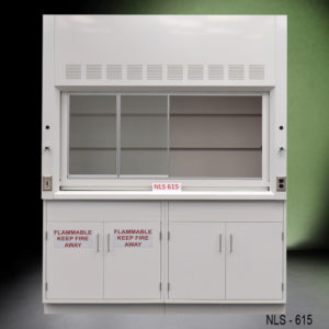 6′ x 4′ Fisher American Fume Hood w/ Flammable & General Cabinet - Front view 3