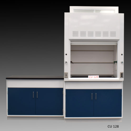 Full Front of 4' Fisher American Fume Hood w/ 4' Cabinets