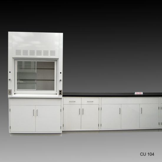 4' Fisher American Fume Hood w/ 10' Cabinets CU 104