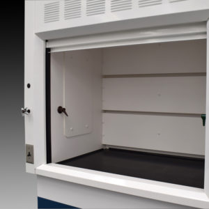 Close Inside View of 4' Fisher American Fume Hood w/ 4' Cabinets