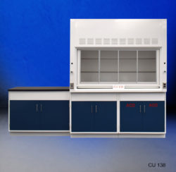 6' Fisher American Fume Hood w/ Acid Storage & 4' Laboratory Cabinet Group (CU-138)