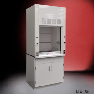 3′ Fisher American Fume Hood w/ Blue General Cabinets Alternate Angle