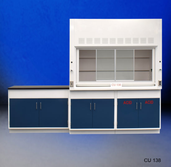 6′ Fisher American Fume Hood w/ 4′ Acid Cabinets CU 138