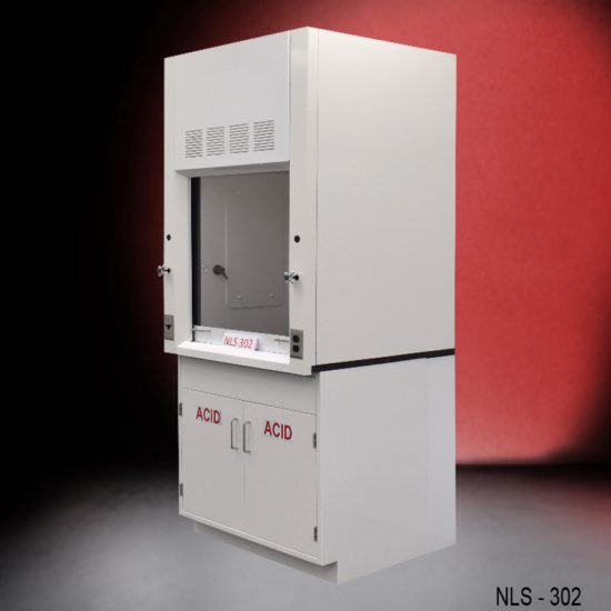 3′ Fisher American Fume Hood w/ Acid Cabinets - Image 6