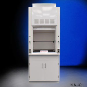 3′ Fisher American Fume Hood w/ General Cabinets Front view open