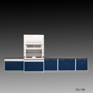 4' Fisher American Fume Hood w/ 14' Cabinets Front