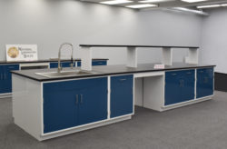 16' X 4' Fisher American Laboratory Island w/ Center Shelf & Sink (SLS 020)