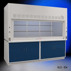 8′ x 4′ Fisher American Fume Hood w/ Blue Cabinets angle v 2