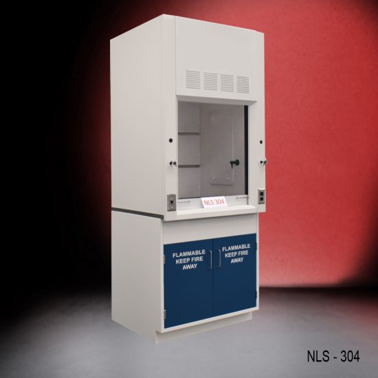 3' Fume Hood with Flammable Storage wide left corner