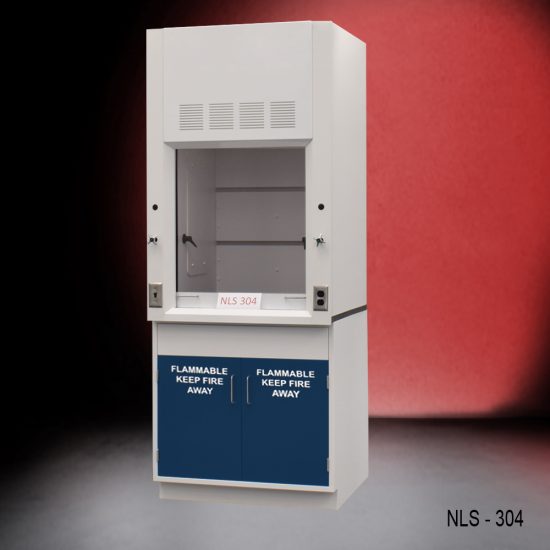 3' Fume Hood w/ Flammable Storage wide right corner view