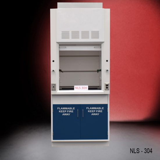3' Fume Hood w/ Flammable Storage wide front side view