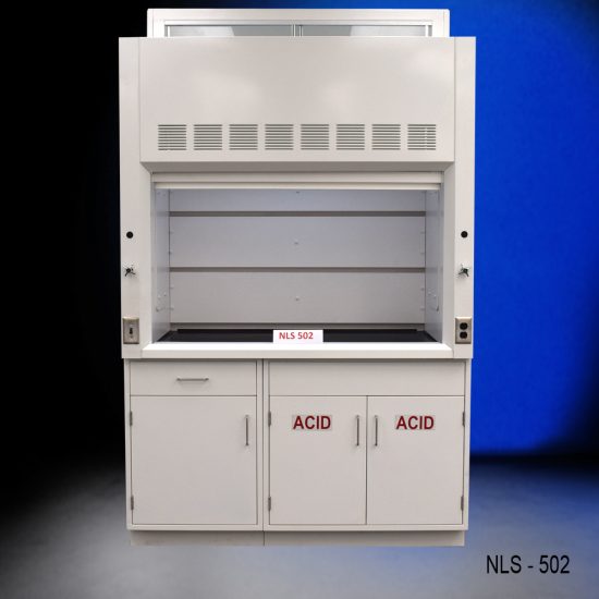 5' Fisher American Fume Hood w/ ACID & General Storage Front