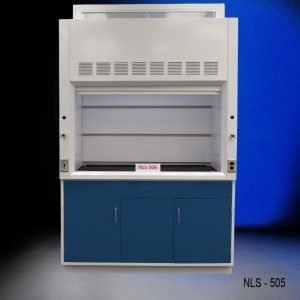 5' Fisher American Fume Hood w/ Blue General Storage Front
