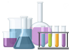 Laboratory Beakers with Chemicals