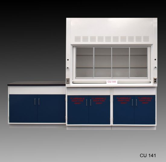 6' Fume Hood that comes with 9' of flammable and standard cabinets.