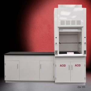 Full Front 3' Fisher American Fume Hood w/ 5' Cabinets (Acid & General)