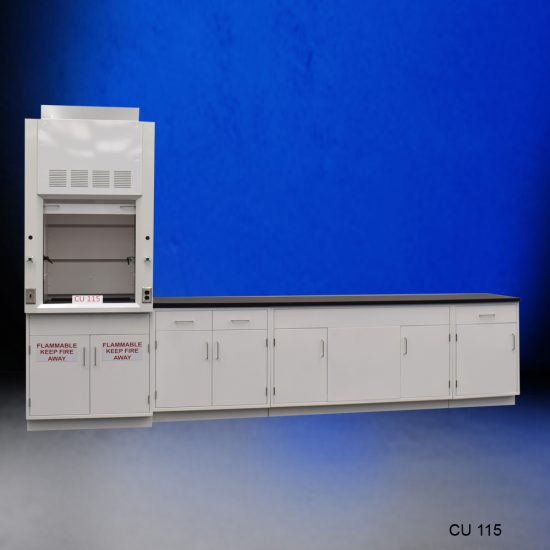 Front 3' Fisher American Fume Hood w/ 10' Cabinets